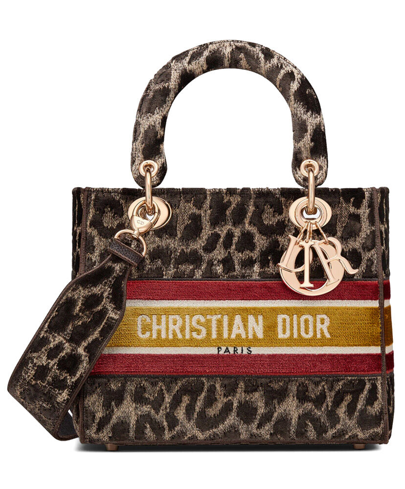 Christian Dior Medium Lady D Lite Canvas Bag Coffee